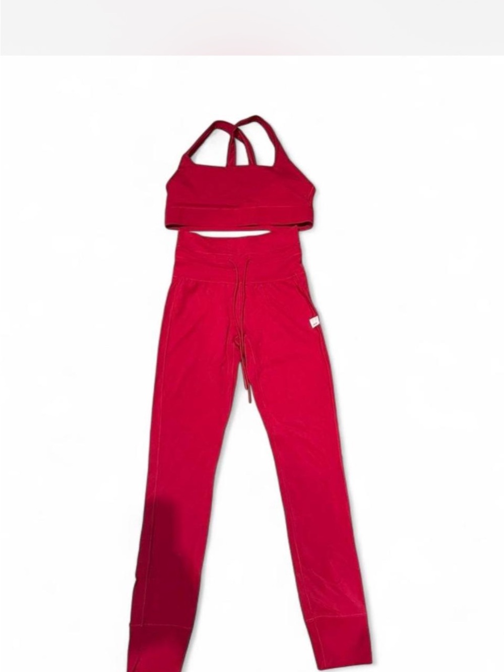 Vuori Red Active Leggings with Matching Sports Bra